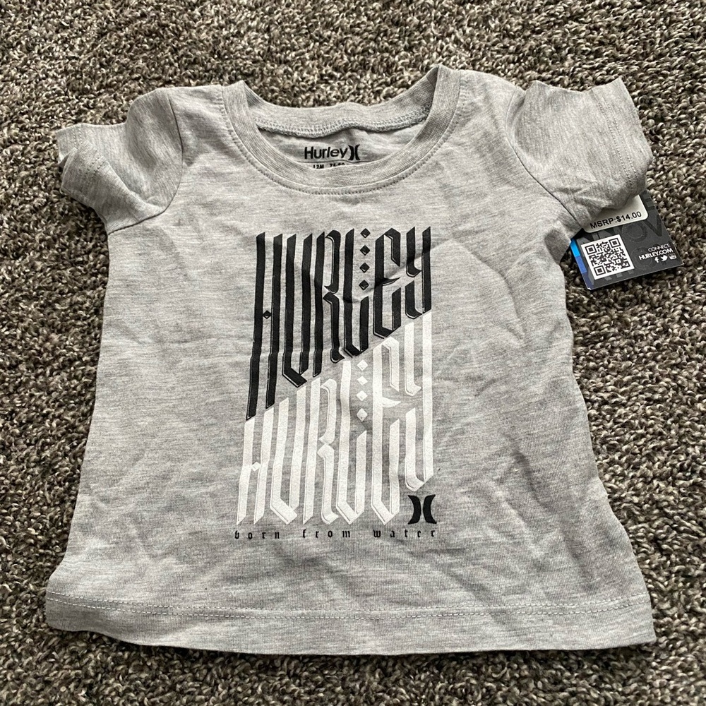 Hurley Kids Tee in Heather Gray size 12 mo